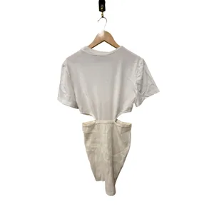 Herve Leger Short-Sleeve Mix-rib‎ Knit Mini Dress Size Large thumbnail 2