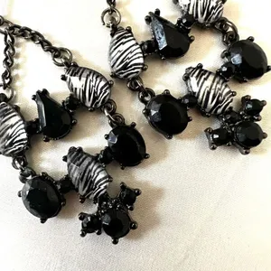 Black zebra statement earrings thumbnail 7