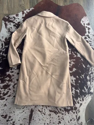Topshop tan Long Tailored pea coat thumbnail 6