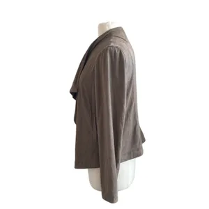 ABBELINE Jacket Womens Sz Large TanFaux Suede Draped Southwestern Bohemian thumbnail 5