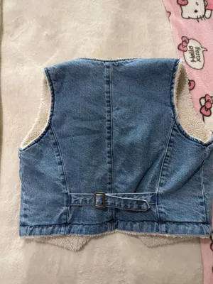 Forever 21 Blue Denim Sherpa-Lined Vest thumbnail 2