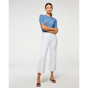 7‎ For All Mankind Cropped Wide Leg White Jeans Size 32 New thumbnail 13