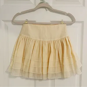 White Cream Kawaii Harujuku Shabby Chic Cottagecore Tiered Mini Skirt Skort thumbnail 10