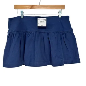 American Eagle Navy Blue Ruffle Skort Womens Large Cotton Jersey Mini Skirt‎ L thumbnail 2