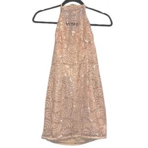 NWT About Us Peach Sequin Lined‎ Mini Dress thumbnail 5
