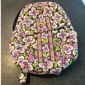 Vera Bradley quilted cotton backpack retired Plum Petals purple floral Bag thumbnail 1