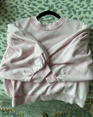 Something Navy Pink Cropped Sweatshirt thumbnail 3