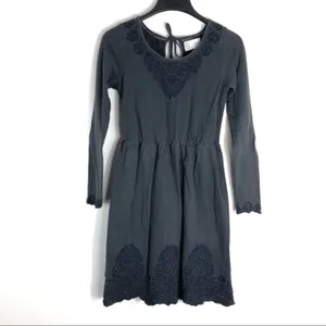 Anthro Saturday Sunday‎ grey embroidered dress small thumbnail 4