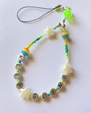 Handmade Y2k Kawaii “KEEP GOING” Phone Strap/charm/bag Accessory/display thumbnail 1