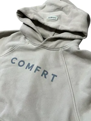 COMFRT Women's Uni-Sex Size M Cement Beige Tranquil Hooded Hoodie Sweatshirt thumbnail 2