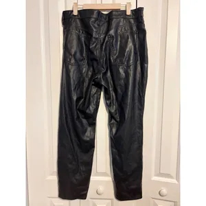 Old Navy High Rise OGG Straight Faux Leather Pants Black Size‎ 14 thumbnail 6