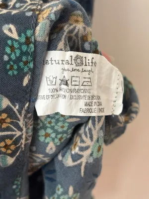 NATURAL LIFE Sara Embroidered Floral Mini Dress Dark Teal Medallion‎ Size XS thumbnail 10
