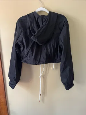 naked wardrobe Black Hooded Jacket with White Drawstrings thumbnail 5