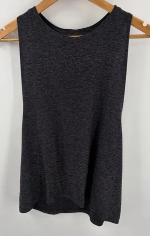 Beyond Yoga travel twisted heather gray racerback tank open back women’s M thumbnail 1