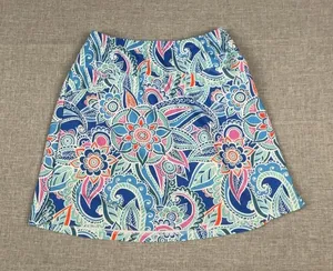 Skinz Swim Skirt Womens XS Multicolor Floral Nylon Spandex Paisley Print Lined thumbnail 1