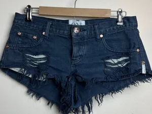 One by One Teaspoon Trash W*ores Black Shorts Sz. 26 thumbnail 1