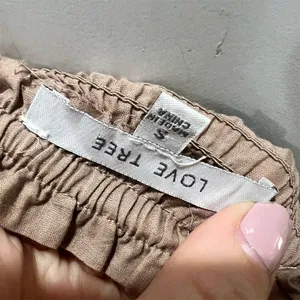 Love Tree Women's Strapless Peplum Top Beige Camisole Size S thumbnail 9