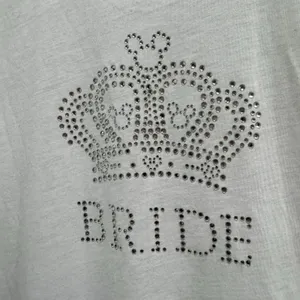 Rhinestone BRIDE Crown Disney Parks Fitted Scoop Neck Bachelorette Tee L thumbnail 2