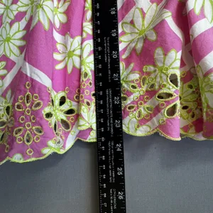 Vintage Lilly Pulitzer Ingrid Skirt Size 8 Pink Green Eyelet Trim Lined Pleated thumbnail 8