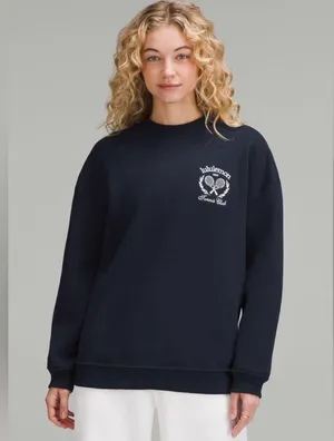 Lululemon NWT Heavyweight Fleece Pullover Tennis Club Sweater Top Blue Size M thumbnail 3