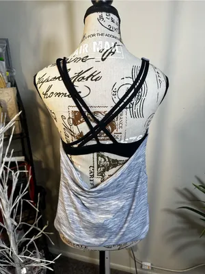 X90. Crz Yoga- Light Gray Strappy Women's Tank Top thumbnail 3