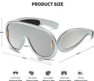 Gray Acetate oversized aviator sunglasses Loewe feat sleek design Silver Chrome thumbnail 3