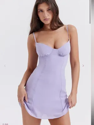house of CB - CHRISTIANA Lavender Mini Dress thumbnail 2