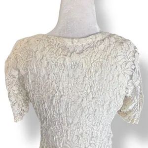 Vintage Nostalgia Lace Maxi Dress‎ Cream Romantic Cottagecore Small Deadstock thumbnail 9