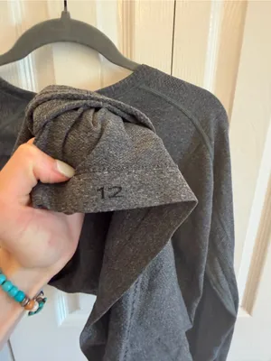 Lululemon Swiftly Tech Long Sleeve Heathered Black Size 12 thumbnail 7