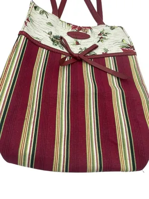 Longaberger #23540 Holiday Gift Bag Holiday Stripe Holiday Botanical Tote thumbnail 2