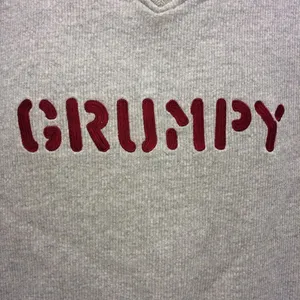Disney Unisex Grumpy Gray w/Red/Black Trim Ribbed Textured Sweatshirt-Size Small thumbnail 5