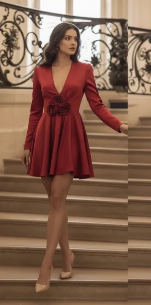 Gianni bini red satin dress size 0 Valentine’s Day thumbnail 1