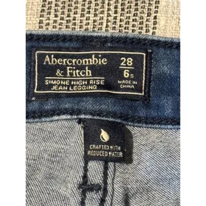 Abercrombie Fitch Simone High Rise Jean Legging Dark Wash Size‎ 28S thumbnail 5