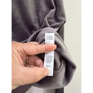 OFFLINE by Aerie Velour Cropped Hoodie Gray Thumbhole Pullover Sweatshirt Small thumbnail 5
