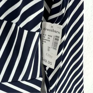 Roz & Ali Nautical Navy Blue White Striped Stretch Jersey Knit Keyhole‎ Dress thumbnail 6