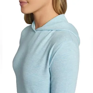 Peter Millar Women’s Lava Wash Hoodie Blue Spruce Space Dye Size XS Heather Hood thumbnail 11
