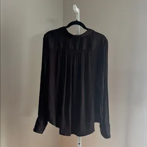 Free People Shine Bright Cowl Neck Oversized Blouse Midnight Brown Size Large thumbnail 4