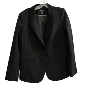 Liz Claiborne Career Black One‎ Button Blazer Women Size 10 thumbnail 1