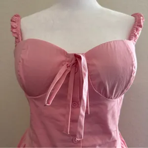 JULIA by LOVE J Kendra Poplin Micro Mini Sweetheart Coquette Dress in Pink Sz. M thumbnail 7
