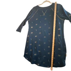 Harry Potter Sleep Shirt‎ Nightgown Blue Gold Foil Logo Lightning Bolt Size S-M thumbnail 6