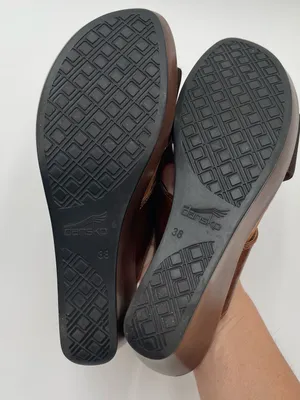 Dansko Ava Brown stretch Fabric Wedge Sandals Slip On Women's Size 38 US 7.5-8 thumbnail 13
