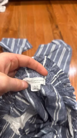 BeachLunchLounge Blue Striped Pants thumbnail 3