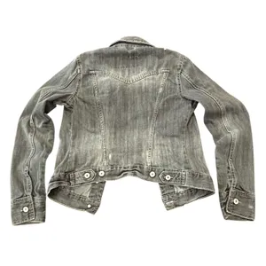 Aeropostale Denim Trucker Jacket Gray Distressed Vintage Rugged Americana thumbnail 5