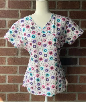 Floral Scrub Top Multi thumbnail 1