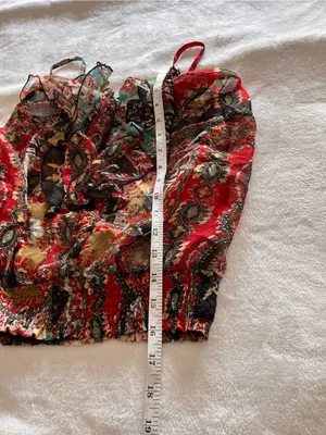 WET SEAL Boho Festival Print Smocked Waist Cami Tank Top Women’s Sz S EUC thumbnail 6