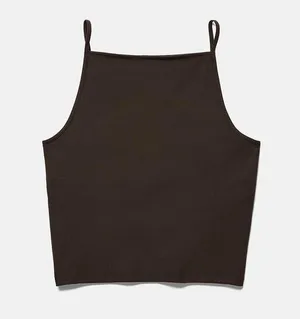 Outdoor Voices SuperForm Brown Ribbed Sleeveless Cami Camisole Crop Tank Top M thumbnail 2