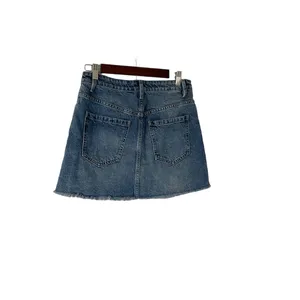 We The Free Zip Front Denim Mini Skirt Size 27 Blue‎ thumbnail 3