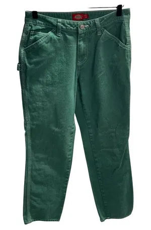 Dickies Carpenter‎ Pants Juniors 1/25 Green Cargo Utility Grunge Mid-Rise thumbnail 1