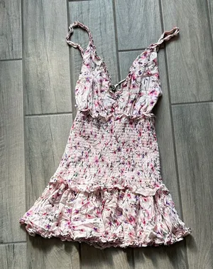 Floral Pink Mini Dress thumbnail 1