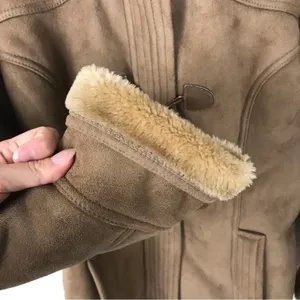 Liz Claiborne Vintage Faux Fur Faux Suede Brown Toggle Jacket Size L thumbnail 11